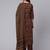 Brown Printed Cotton Kurta Trouser With Dupatta Set