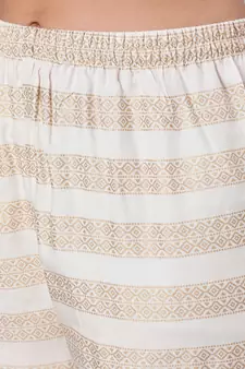 White Printed Viscose rayon Kurta Palazzo With Dupatta Set