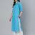 Sky Blue Printed Cotton Kurta Palazzo With Dupatta Set