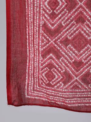 Red Printed Cotton Kurta Palazzo With Dupatta Set 4