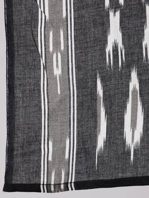 Black Printed Cotton Kurta Palazzo With Dupatta Set 4