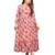 Peach printed georgette long-dresses
