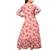 Peach printed georgette long-dresses