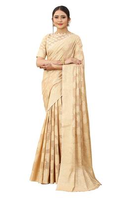  Latest Collection Lakhnavi cotton Silk Designer Indian wear Saree With Blouse 2