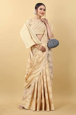  Latest Collection Lakhnavi cotton Silk Designer Indian wear Saree With Blouse 5