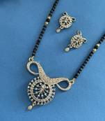 Gold agate mangalsutra