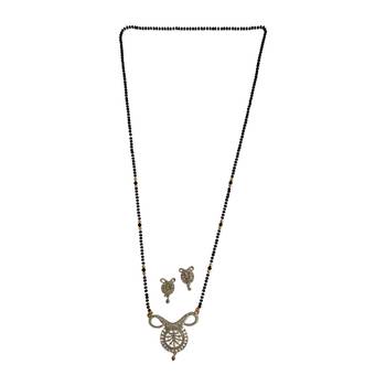 Gold agate mangalsutra 4