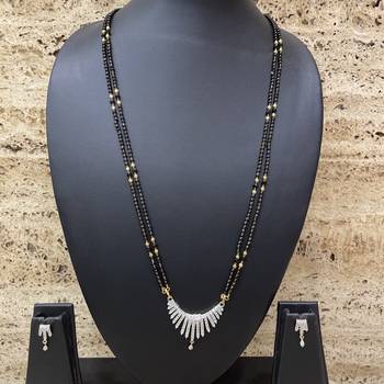 Gold agate mangalsutra 2