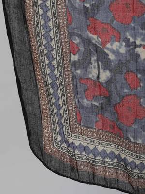Blue Printed Cotton Kurta Palazzo With Dupatta Set 4