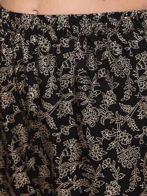 Black Printed Cotton Kurta Palazzo With Dupatta Set 3