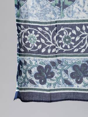 Blue Printed Cotton Kurta Palazzo With Dupatta Set 4