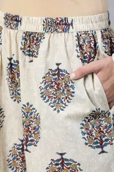 Maroon Printed Cotton Kurta Palazzo With Dupatta Set