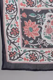 Blue Printed Cotton Kurta Palazzo With Dupatta Set