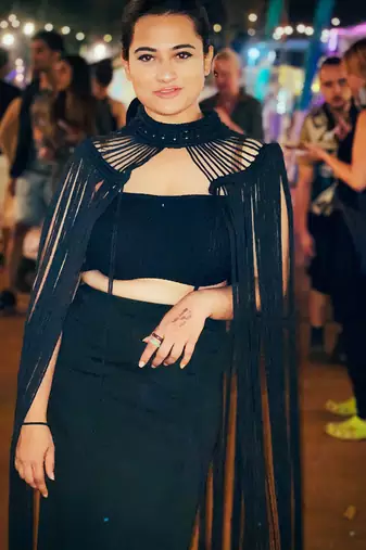 Metallic Cape  - Black
