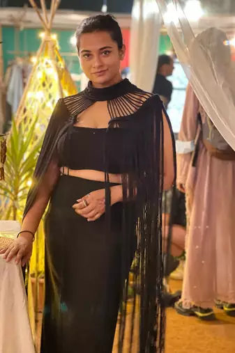 Metallic Cape  - Black