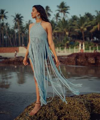 Macrame Top Long - Blue 3