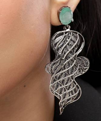 Moana Silver Earrings Handcrafted with Filigree Work 2
