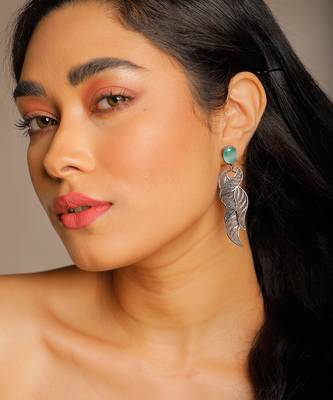 wave silver filigree dangler earring 1