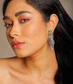 wave silver filigree dangler earring