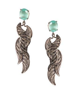 wave silver filigree dangler earring 3