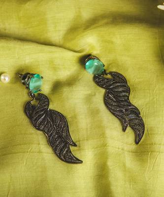 wave silver filigree dangler earring 4