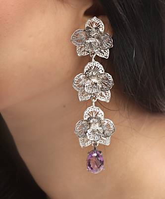 Orquidea Silver Earrings 3