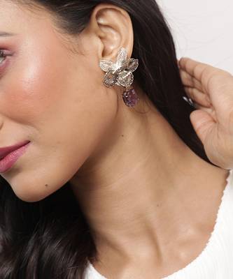 Orquidea Silver Earrings Studs 1