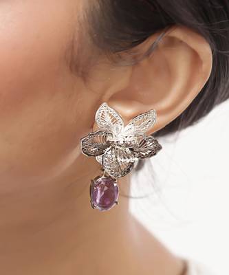 Orquidea Silver Earrings Studs 2