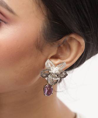 Orquidea Silver Earrings Studs 3