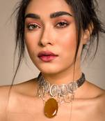 Bohemian Choker Silver Necklace