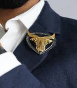 Hudson Longhorn Golden Silver Brooch