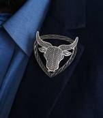 Hudson Longhorn Silver Brooch