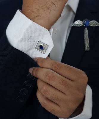 Malhar Royal Silver Cufflinks 1