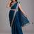 Navy blue dori and sequins embroidered art silk wedding saree for bride