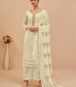 Light Green Thread Sequins & Zari Embroidered With Khatli Work Wedding Salwar Kameez Designs