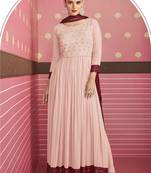 Ligth Red Cotton Thread Work Festival Wear Salwar Kameez