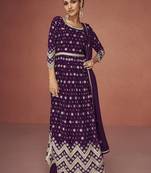 Dark purple Color Embroidered Festival Salwar Kameez