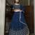 Blue zari and sequins emboidered georgette semi stitched lehenga choli for wedding