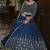Blue zari and sequins emboidered georgette semi stitched lehenga choli for wedding
