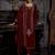 Blood Red Color Velvet Embroidery Work Designer Suit