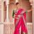 Rani pink woven silk saree with blouse