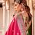 Rani pink woven silk saree with blouse