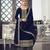 Navy blue color Dola Silk Pakistani style Suit