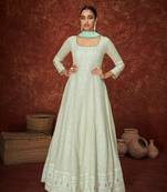 Light blue color Georgette Embroidered Floor Length Anarkali Suit