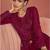 Wine Embroiedred Floor Length Salwar Kameez