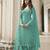 Designer Palazzo Suit Embroidered Net in Sky Blue