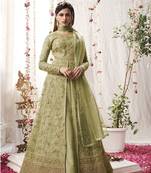 Light Mehndi Sangeet Net Designer Salwar Suit