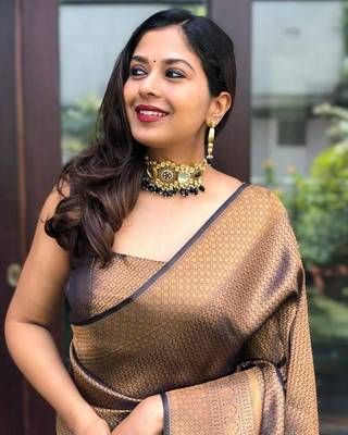 Latest Blush Wine Kanjivaram Silk Saree With Blouse 3