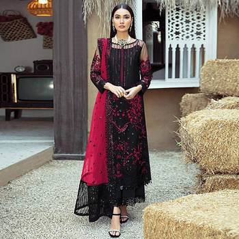 black faux georgette salwar suit with embroidery 1