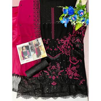 black faux georgette salwar suit with embroidery 4